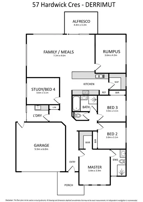 Floorplan of Homely house listing, 57 Hardwick Crescent, Derrimut VIC 3030