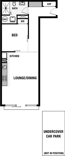 Floorplan of Homely apartment listing, 305A/640 Swanston Street, Carlton VIC 3053