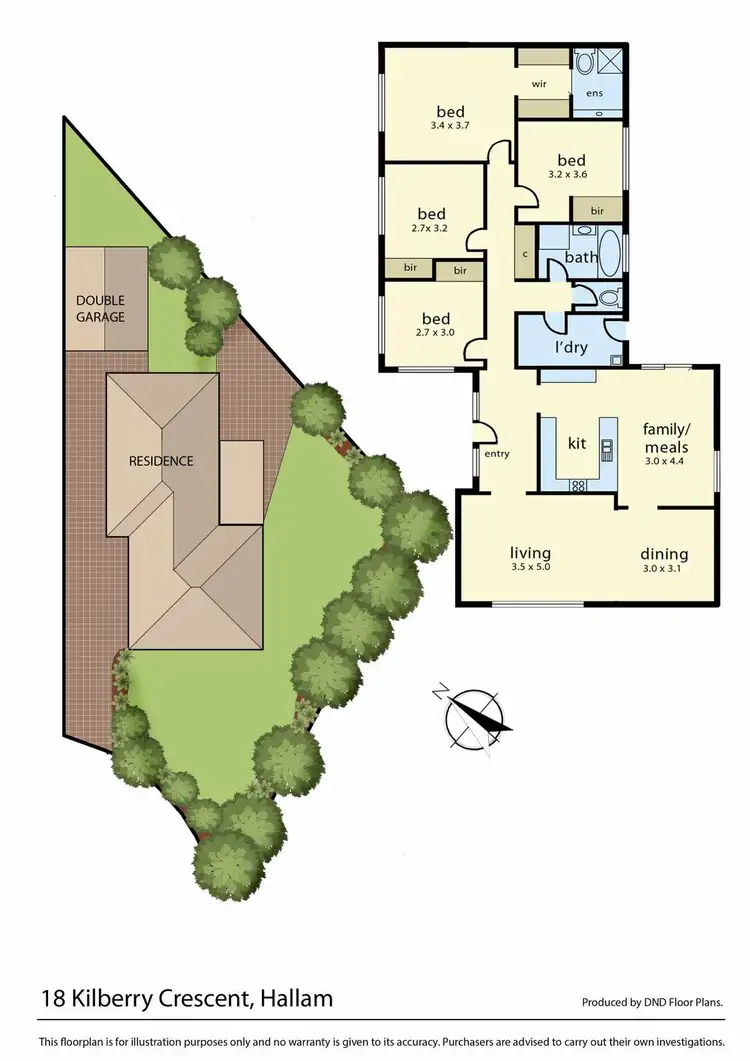 Floorplan of Homely house listing, 18 Kilberry Crescent, Hallam VIC 3803