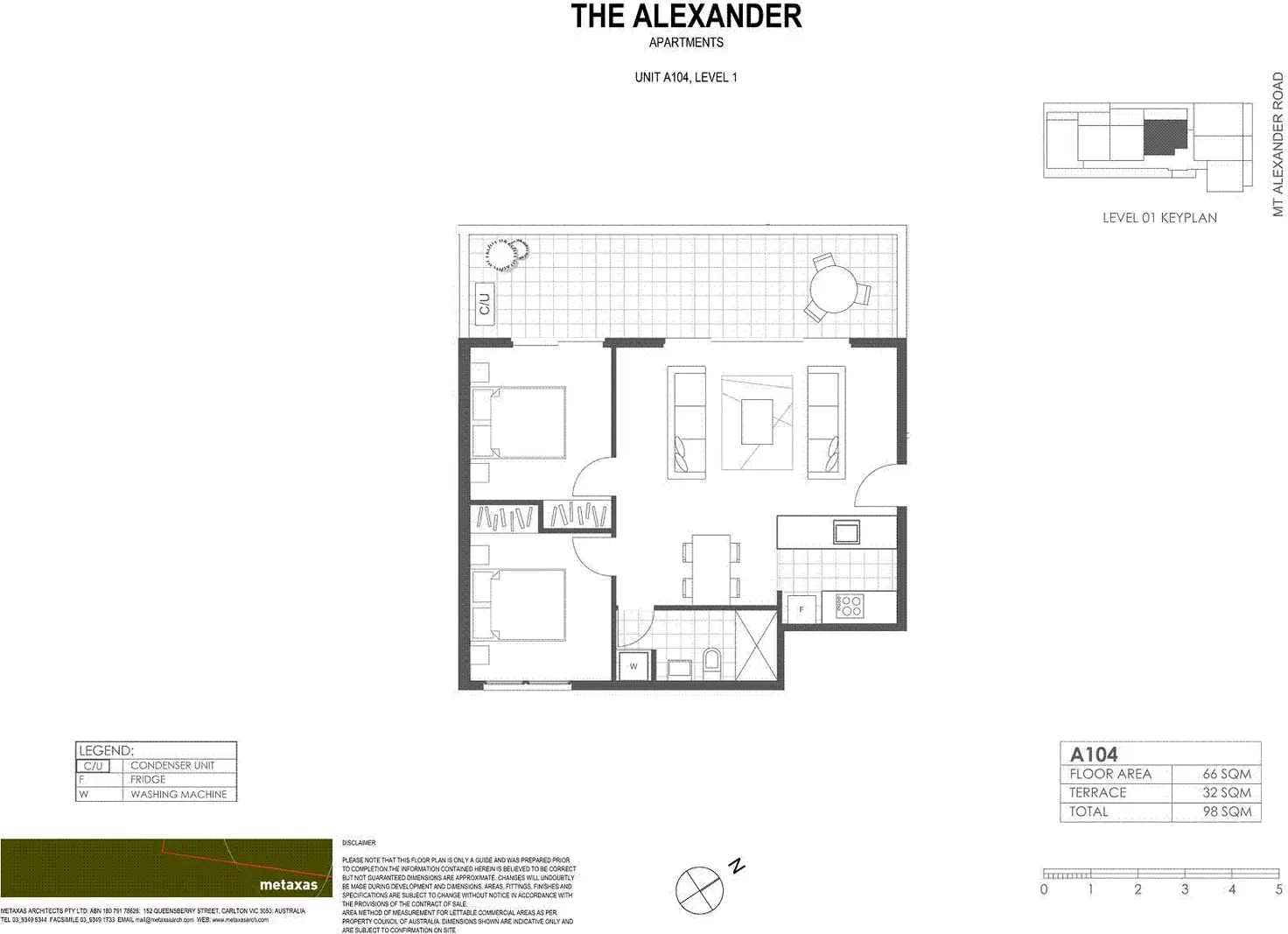 Floorplan of Homely apartment listing, 104/973 Mount Alexander Road, Essendon VIC 3040