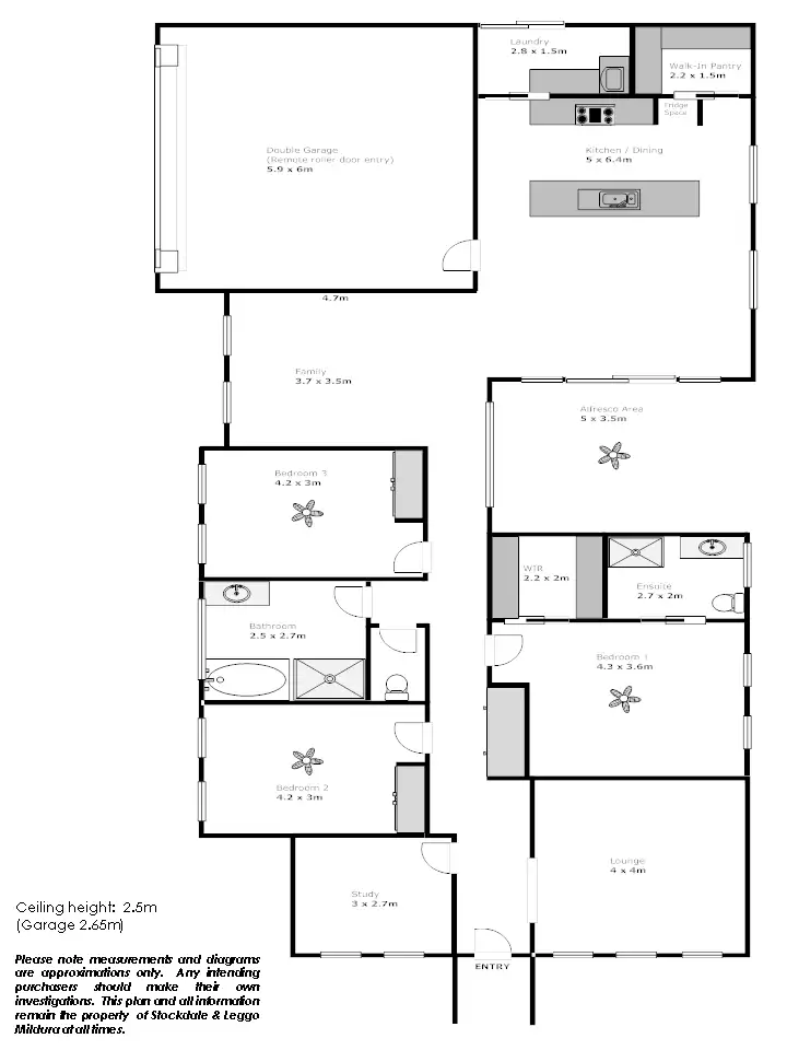 Floorplan of Homely house listing, 1 Bozzi Court, Mildura VIC 3500