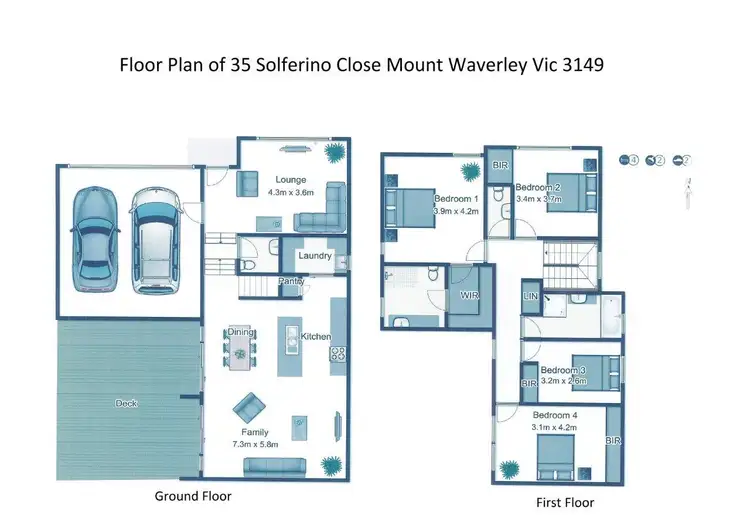 Floorplan of Homely house listing, 35 Solferino Close, Mount Waverley VIC 3149