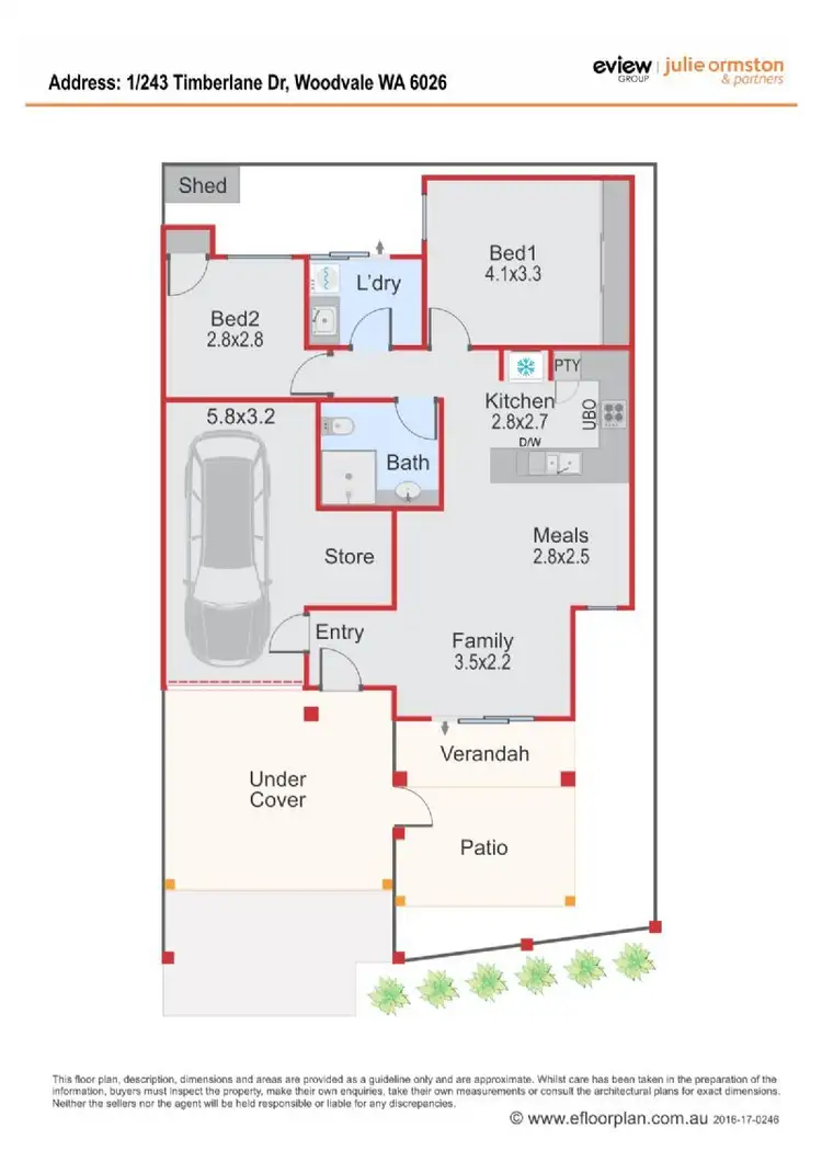 Floorplan of Homely villa listing, 1/243 Timberlane Drive, Woodvale WA 6026