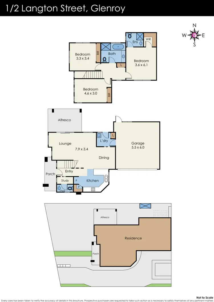 Floorplan of Homely townhouse listing, 1/2 Langton Street, Glenroy VIC 3046