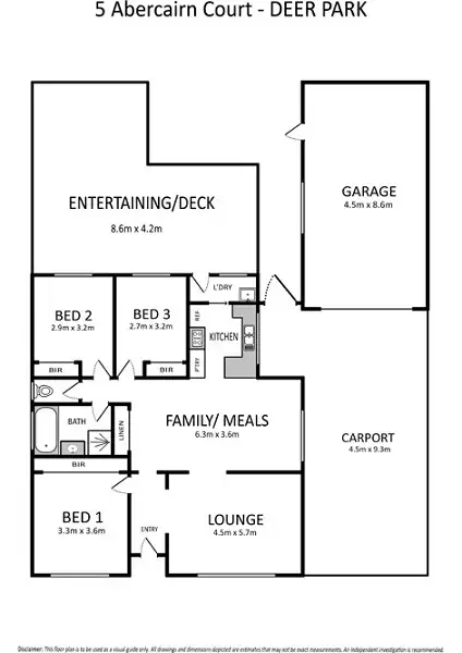 Floorplan of Homely house listing, 5 Abercairn Court, Deer Park VIC 3023
