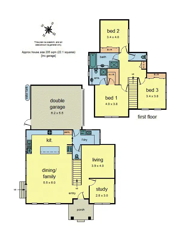 Floorplan of Homely townhouse listing, 1/76 Mt Dandenong Road, Ringwood East VIC 3135