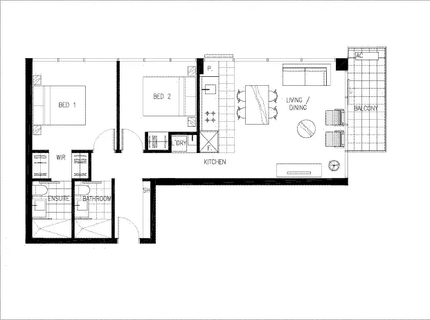 Floorplan of Homely apartment listing, 107/97 Flemington Road, North Melbourne VIC 3051