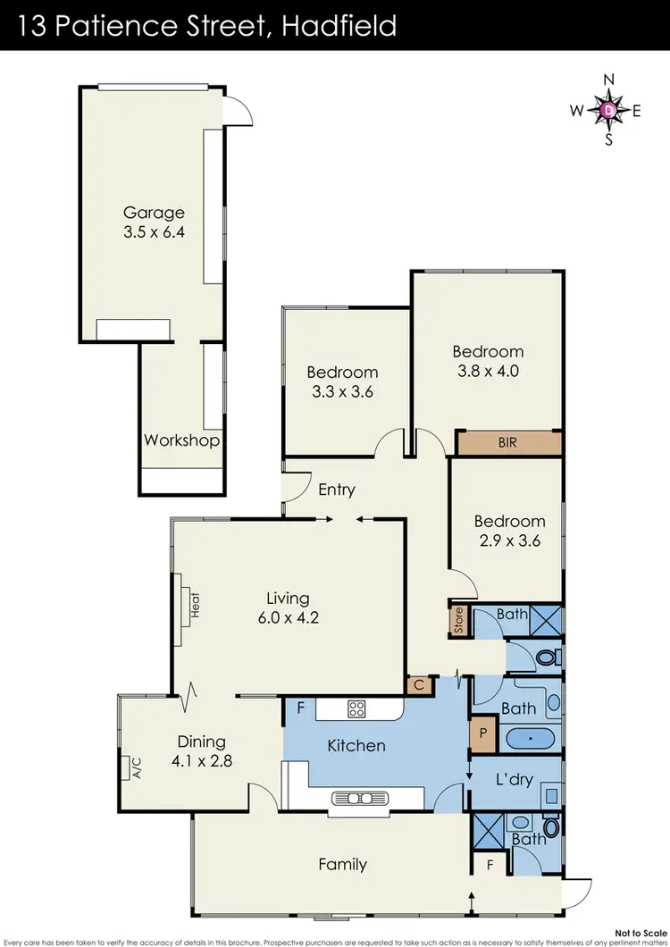 Floorplan of Homely house listing, 13 Patience Street, Hadfield VIC 3046