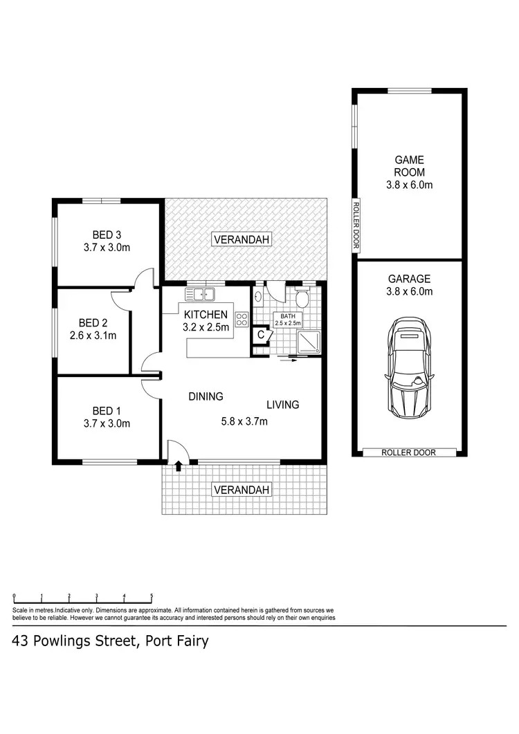 Floorplan of Homely house listing, 43 Powling Street, Port Fairy VIC 3284