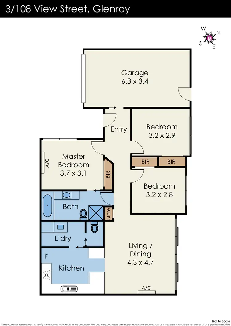 Floorplan of Homely unit listing, 3/108 View Street, Glenroy VIC 3046