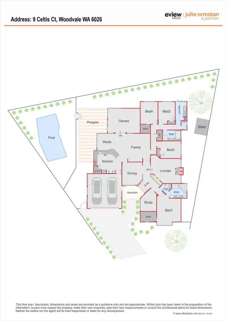 Floorplan of Homely house listing, 9 Celtis Court, Woodvale WA 6026