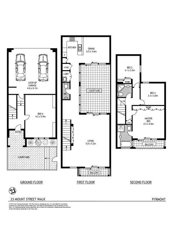 Floorplan of Homely townhouse listing, 23 Mount Street Walk, Pyrmont NSW 2009