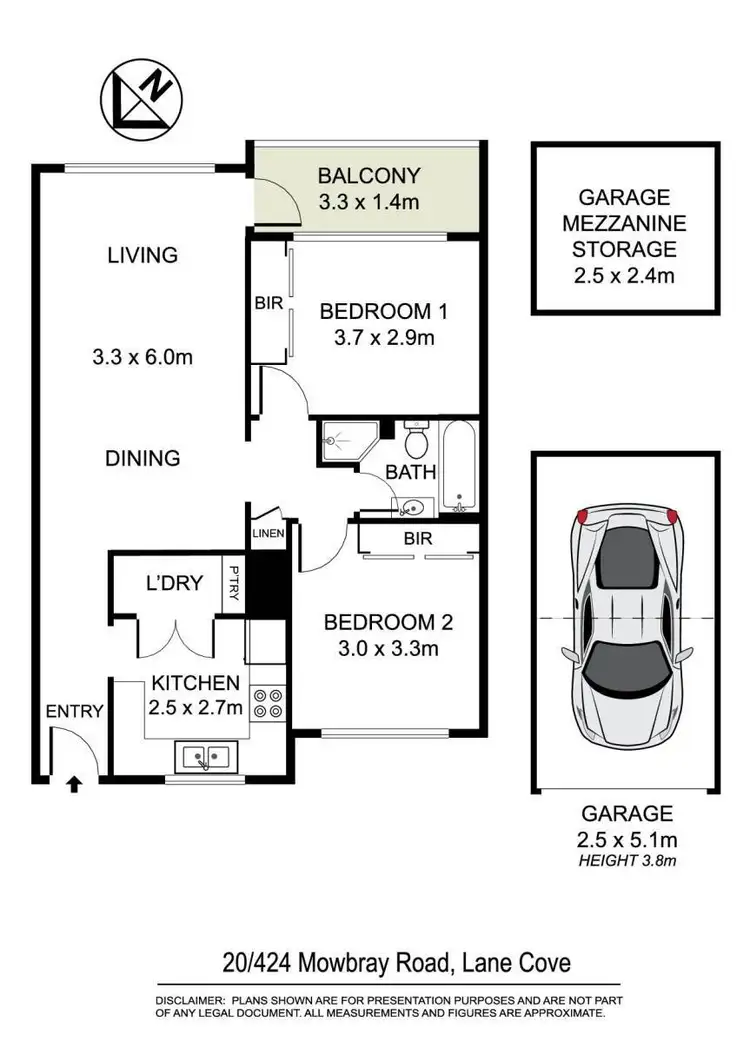 Floorplan of Homely apartment listing, 20/424 Mowbray Road, Lane Cove NSW 2066