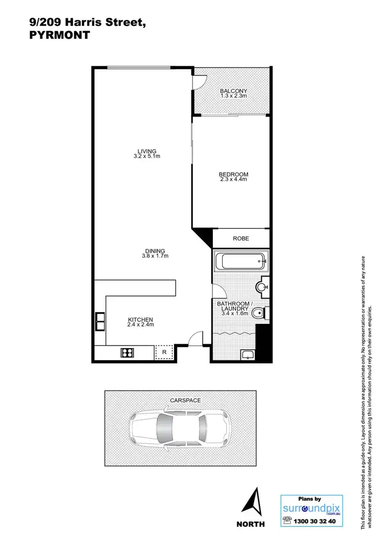 Floorplan of Homely apartment listing, 9/209 Harris Street, Pyrmont NSW 2009