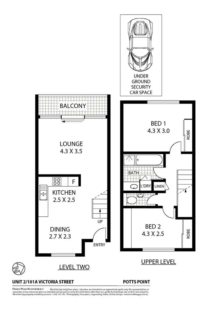 Floorplan of Homely apartment listing, Unit 2/101a Victoria Street, Potts Point NSW 2011