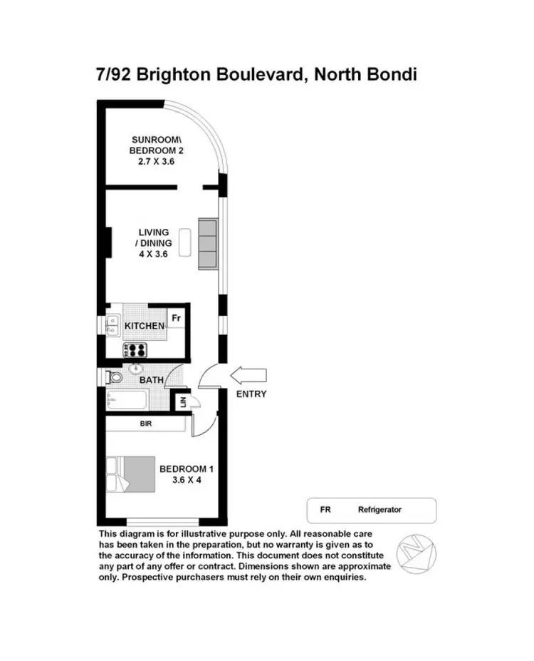 Floorplan of Homely apartment listing, 7/92 Brighton Boulevard, North Bondi NSW 2026