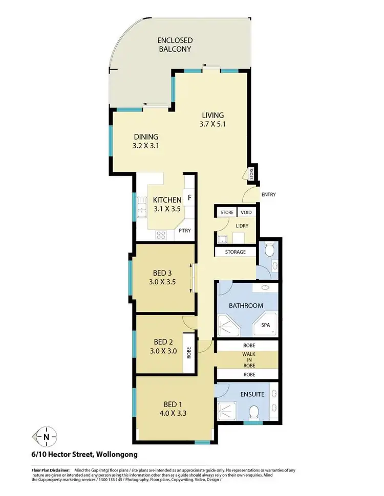 Floorplan of Homely apartment listing, 6/10 Hector Street, Wollongong NSW 2500