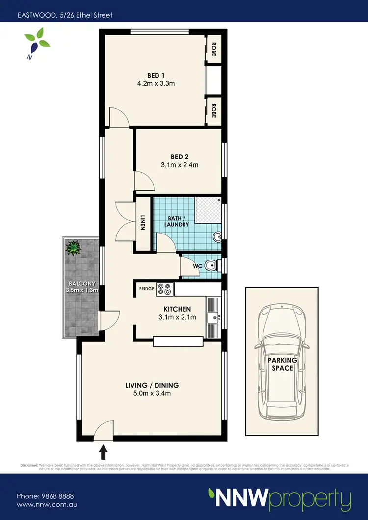 Floorplan of Homely unit listing, 5/26 Ethel Street, Eastwood NSW 2122