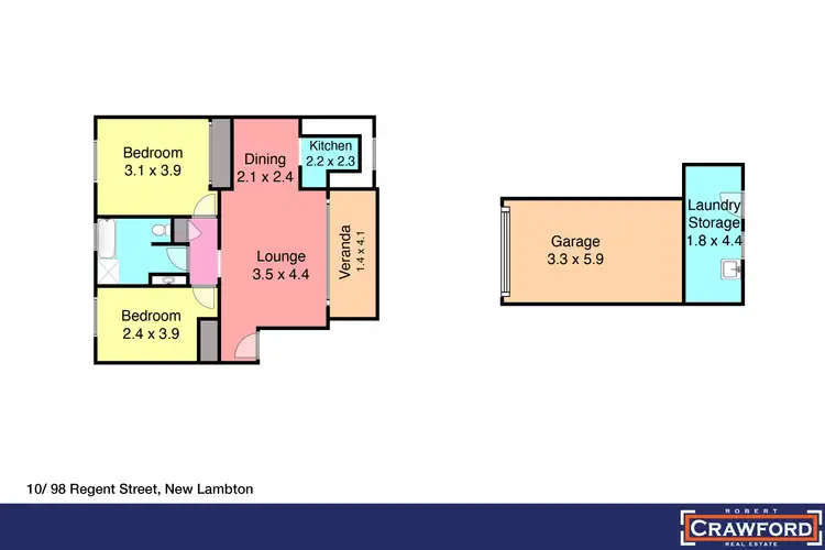 Floorplan of Homely unit listing, 10/98 Regent Street, New Lambton NSW 2305