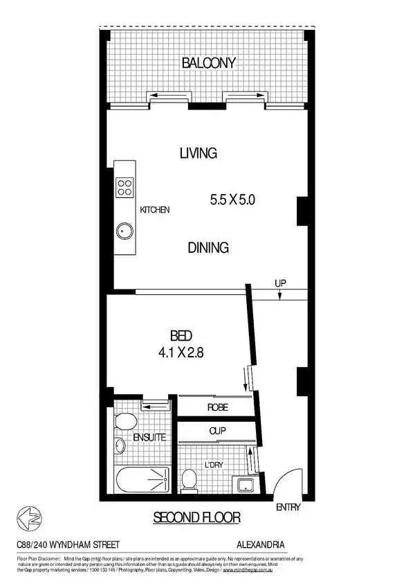 Floorplan of Homely apartment listing, C88/240 Wyndham Street, Alexandria NSW 2015