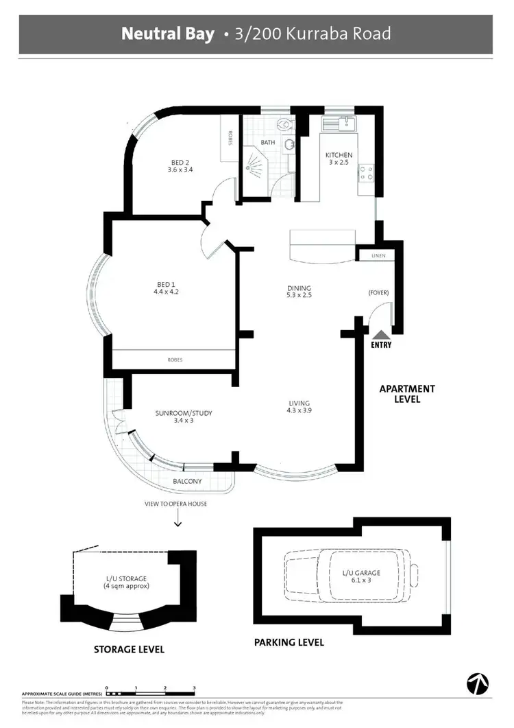 Floorplan of Homely apartment listing, 3/200 Kurraba Road, Neutral Bay NSW 2089
