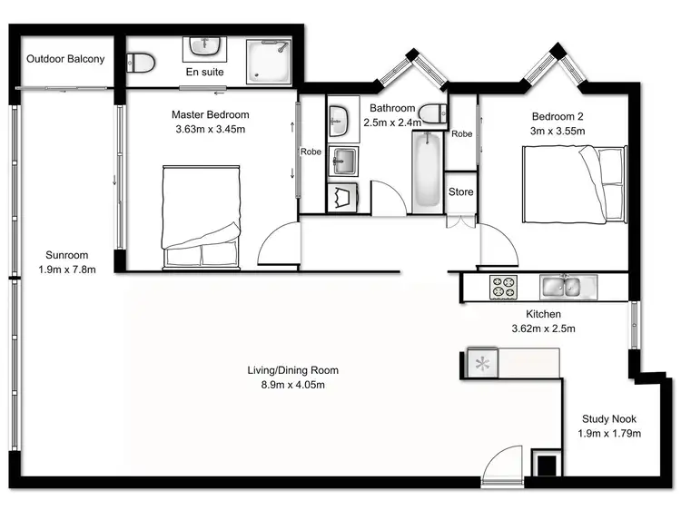 Floorplan of Homely unit listing, 45/44 Brisbane Street, Toowong QLD 4066