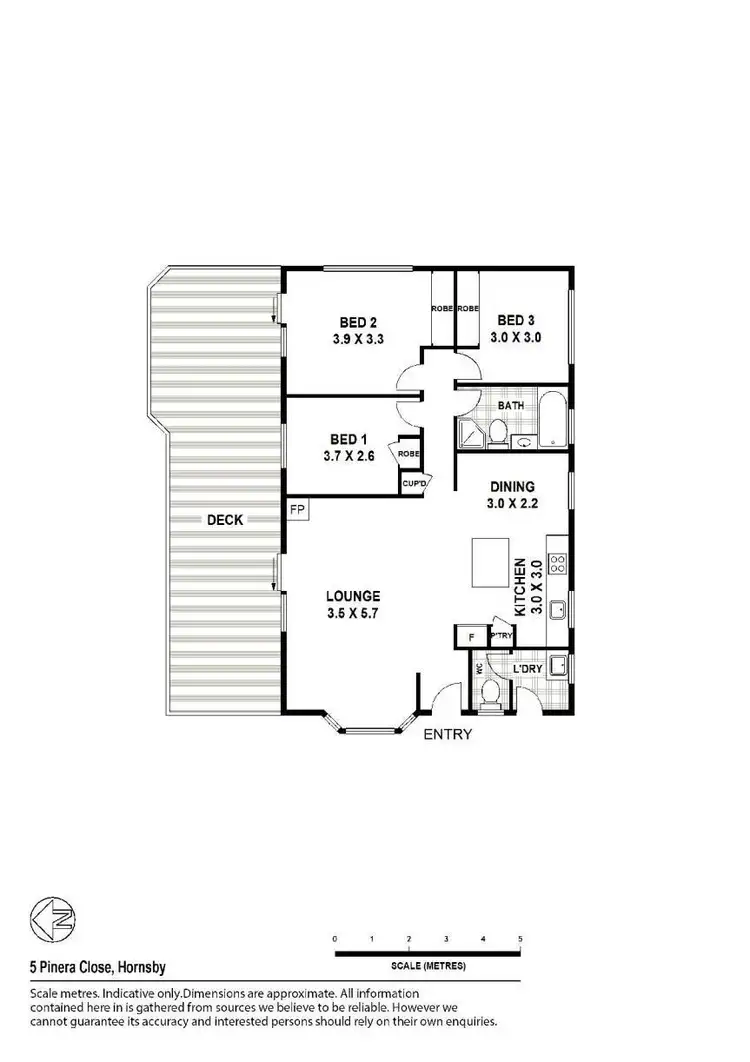 Floorplan of Homely house listing, 5 Pinera Close, Hornsby NSW 2077