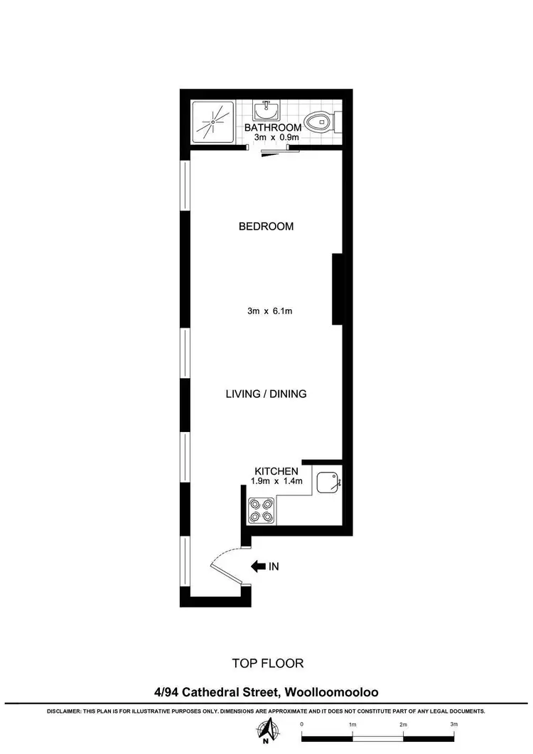 Floorplan of Homely unit listing, 4/94 Cathedral Street, Woolloomooloo NSW 2011