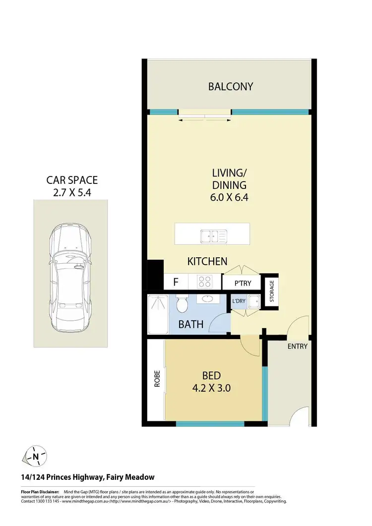 Floorplan of Homely apartment listing, 14/124 Princes Highway, Fairy Meadow NSW 2519