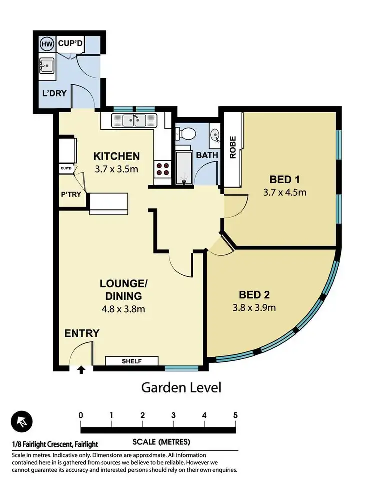 Floorplan of Homely apartment listing, 1/8 Fairlight Crescent, Fairlight NSW 2094