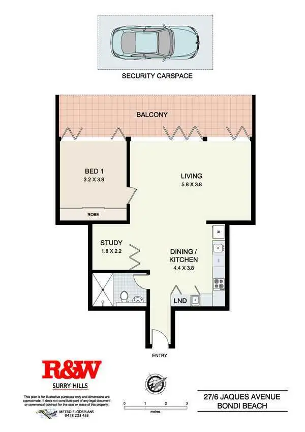 Floorplan of Homely apartment listing, 27/6-8 Jaques Avenue, Bondi Beach NSW 2026