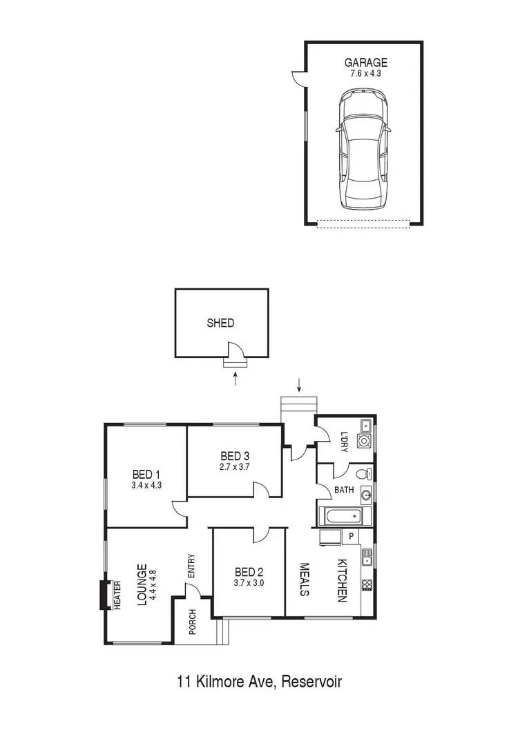 Floorplan of Homely house listing, 11 Kilmore Avenue, Reservoir VIC 3073