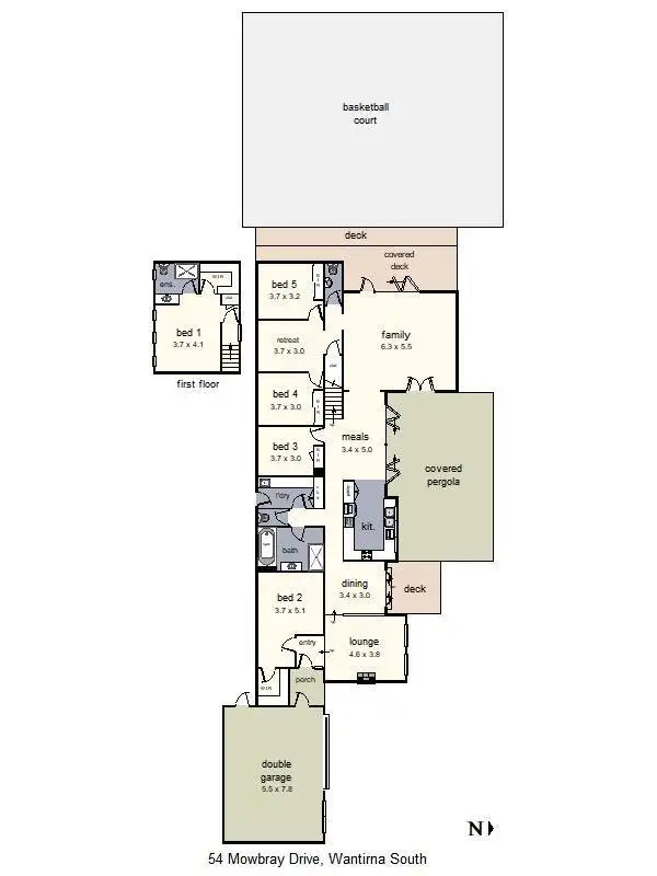 Floorplan of Homely house listing, 54 Mowbray Drive, Wantirna South VIC 3152