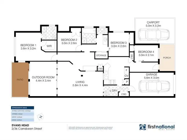 Floorplan of Homely unit listing, 2/36 Carabeen Street, Evans Head NSW 2473