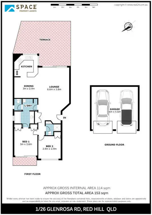 Floorplan of Homely townhouse listing, 1/26 Glenrosa Road, Red Hill QLD 4059