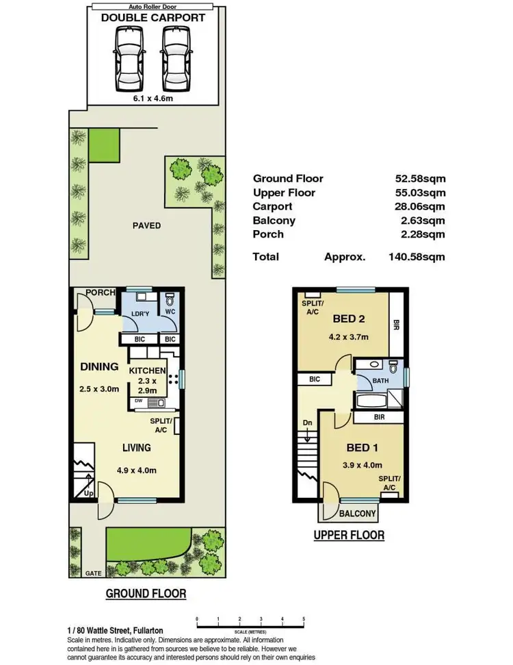 Floorplan of Homely unit listing, 1/80 Wattle Street, Fullarton SA 5063