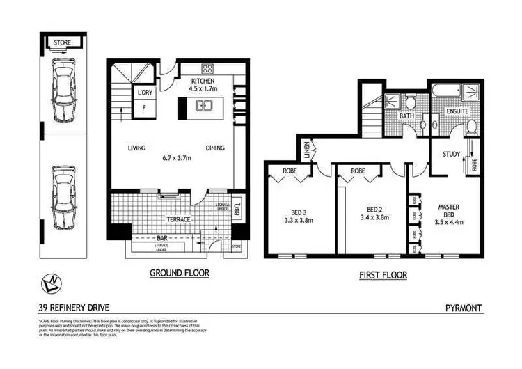 Floorplan of Homely apartment listing, 39 Refinery Drive, Pyrmont NSW 2009