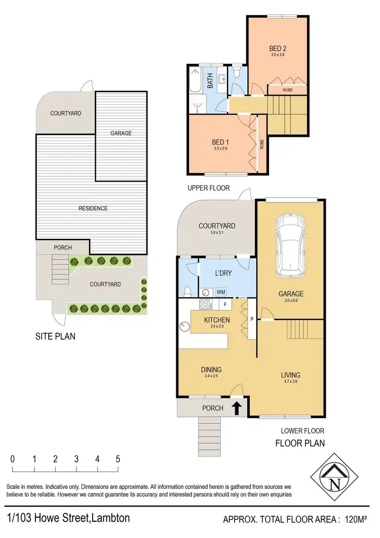 Floorplan of Homely townhouse listing, 1/103 Howe Street, Lambton NSW 2299