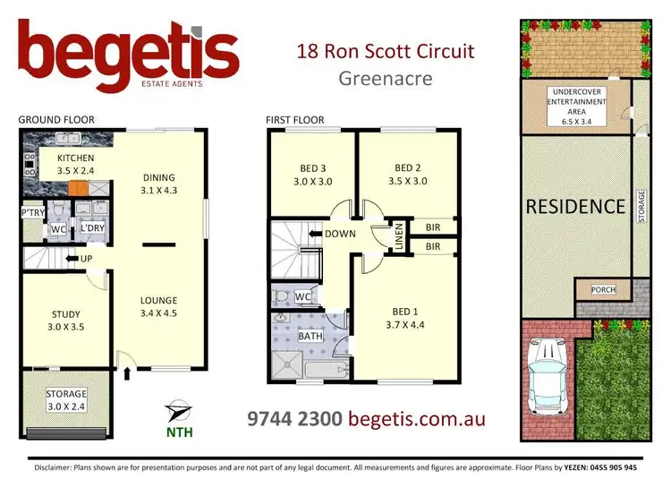 Floorplan of Homely semi-detached listing, 18 Ron Scott Circuit, Greenacre NSW 2190