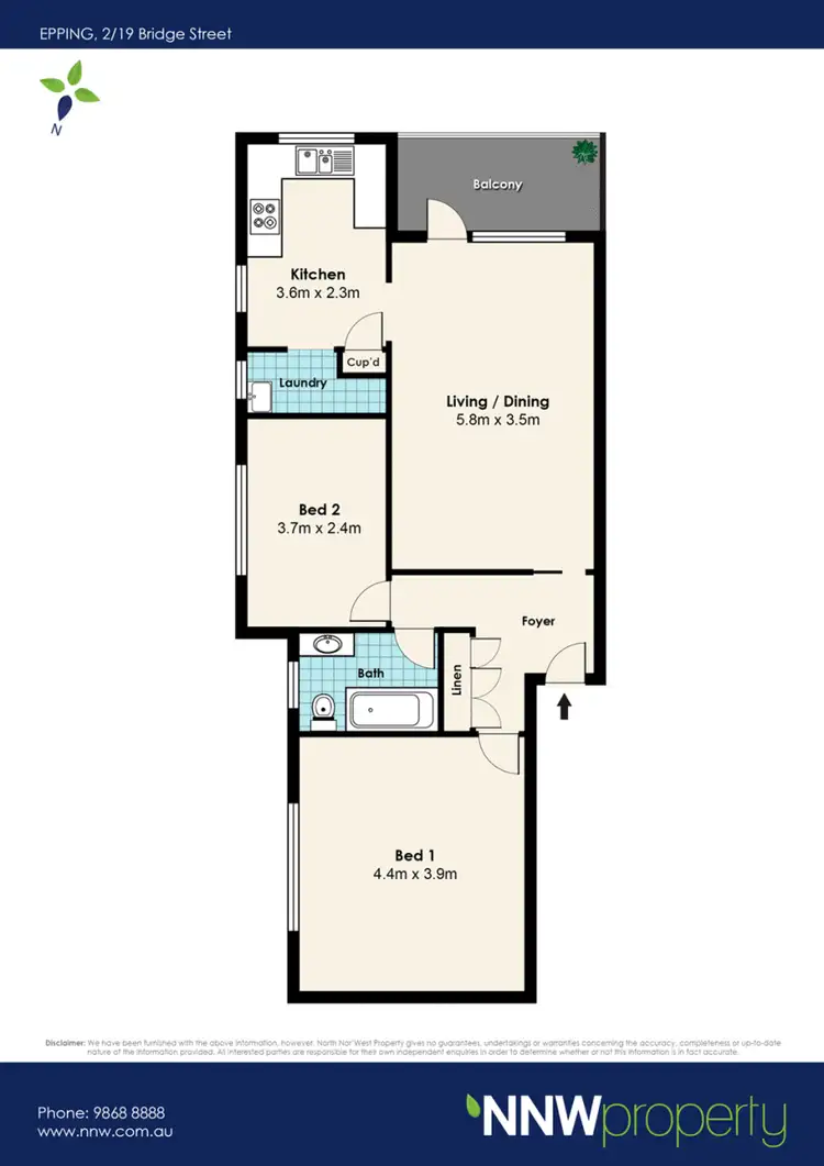 Floorplan of Homely unit listing, 2/19 Bridge Street, Epping NSW 2121