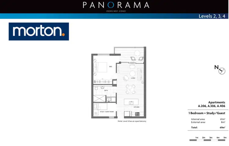 Floorplan of Homely apartment listing, A406/210 Pacific Highway, Crows Nest NSW 2065