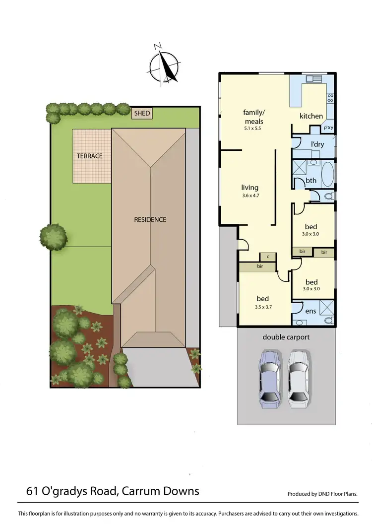 Floorplan of Homely house listing, 61 O'Gradys Road, Carrum Downs VIC 3201