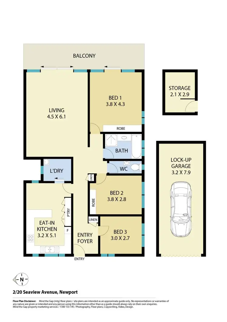 Floorplan of Homely unit listing, 2/20 Seaview Avenue, Newport NSW 2106