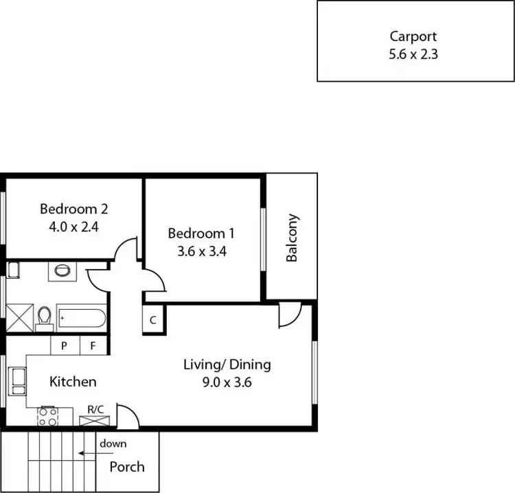 Floorplan of Homely unit listing, 10/45 Balham Avenue, Kingswood SA 5062