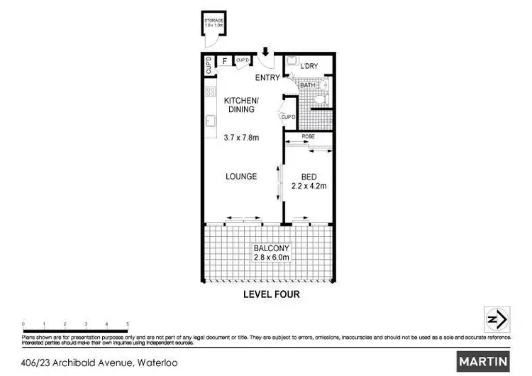 Floorplan of Homely apartment listing, 406/23 Archibald Avenue, Waterloo NSW 2017