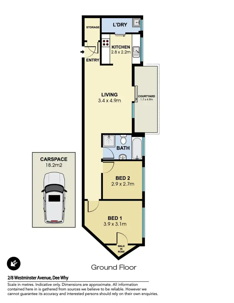 Floorplan of Homely unit listing, 2/8 Westminster Avenue, Dee Why NSW 2099