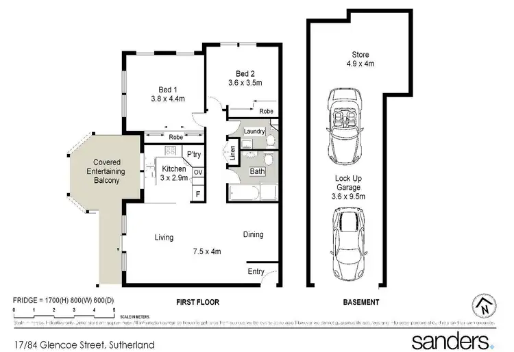 Floorplan of Homely unit listing, 17/84 Glencoe Street, Sutherland NSW 2232
