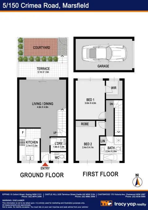 Floorplan of Homely townhouse listing, 5/150 Crimea Road, Marsfield NSW 2122