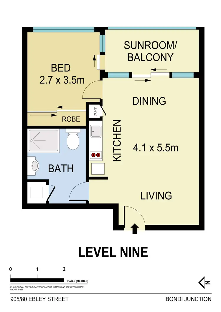 Floorplan of Homely apartment listing, 905/80 Ebley Street, Bondi Junction NSW 2022