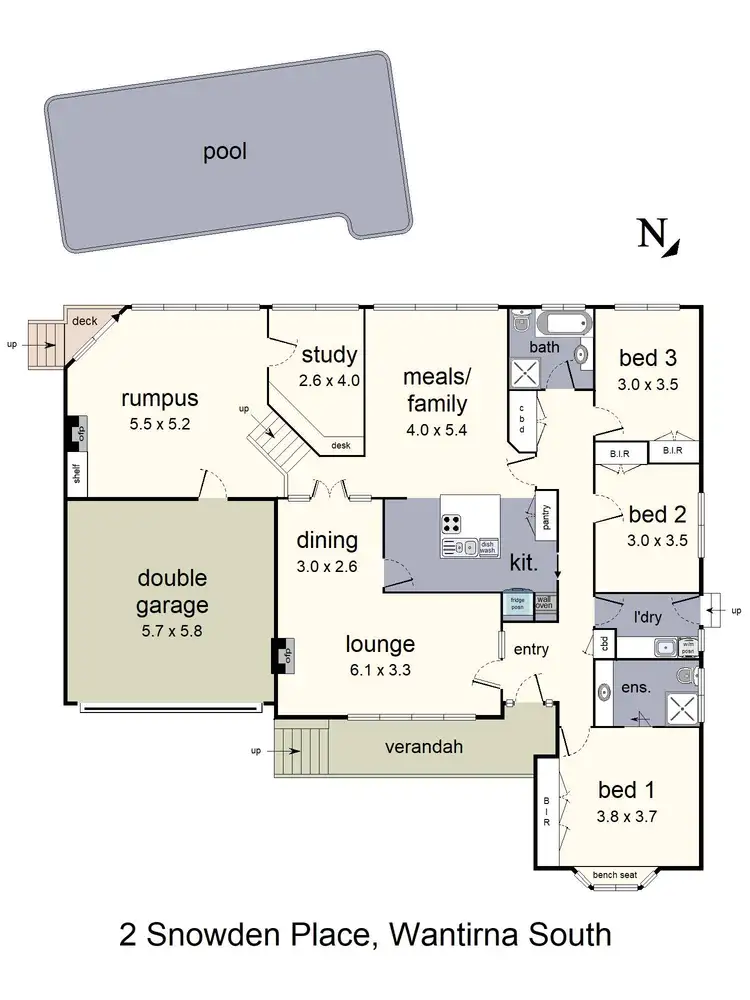Floorplan of Homely house listing, 2 Snowden Place, Wantirna South VIC 3152